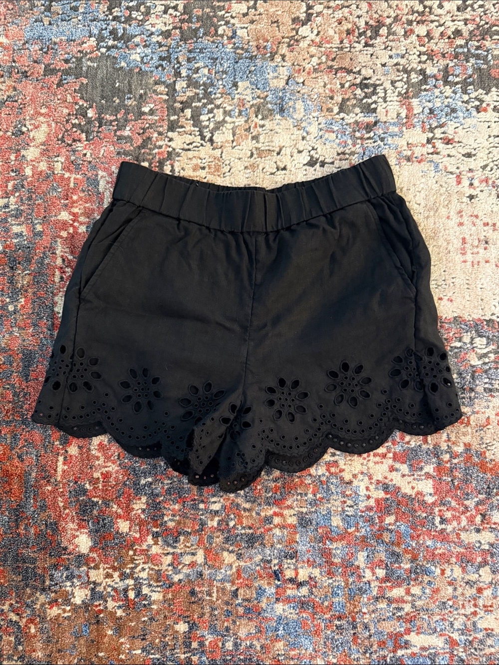 J.Crew Linen Eyelet Embroidered Shorts
